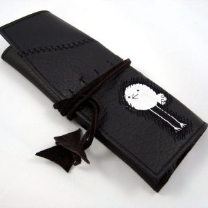 Stiftetasche „crazy birds“, dunkelbraun